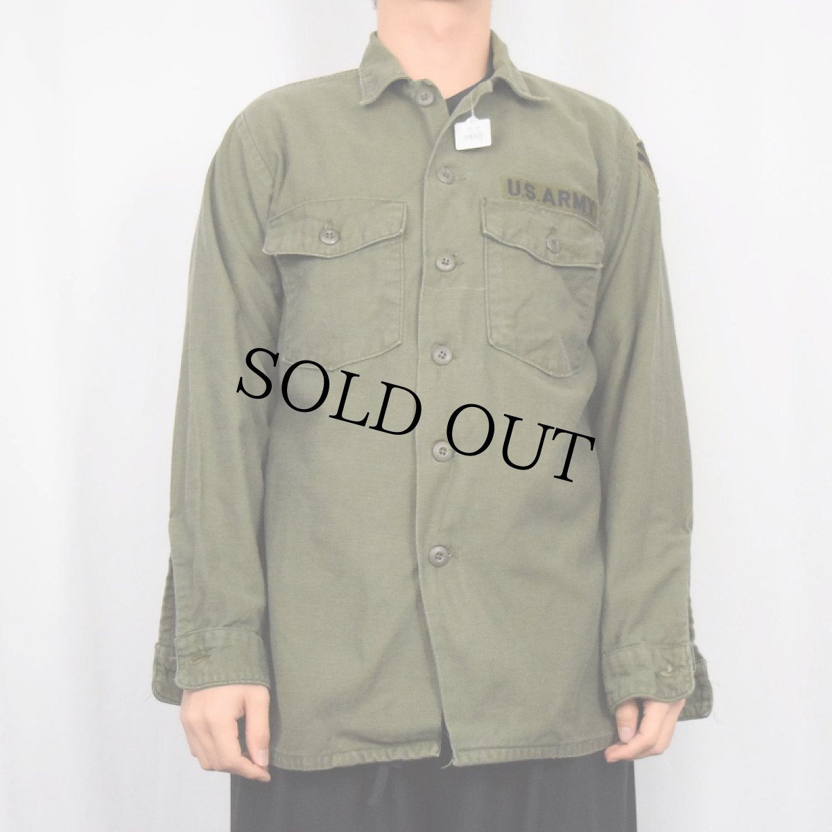 画像2: 70's U.S.ARMY ワッペン付き ユーティリティシャツ SIZE16 1/2×34 (2)