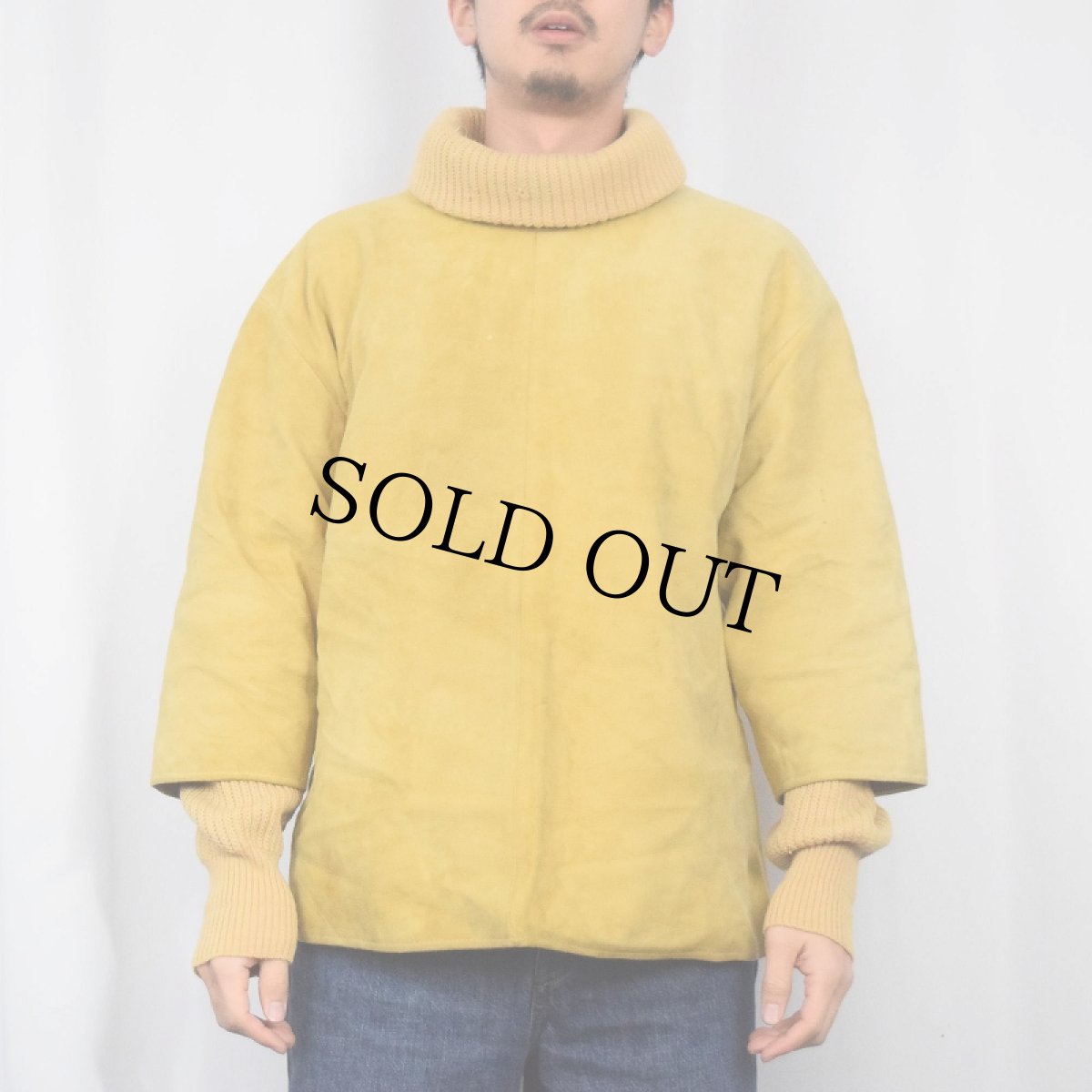 画像2: 70〜80's Jacson MALMO レイヤードデザイン ハイネックスエードレザープルオーバー SIZE44 (2)