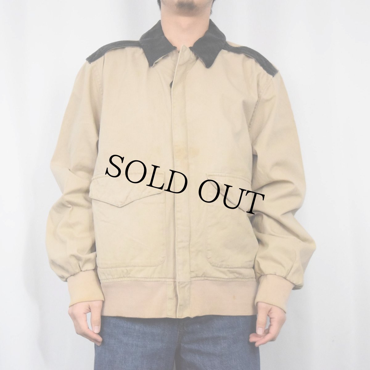 画像2: 80's Schott "A-2 TYPE" レザー切り替え フライトジャケット L (2)