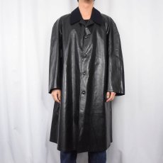画像2: MEVI PVC 切り替えデザイン ステンカラーコート BLACK (2)