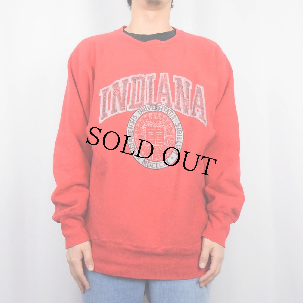 画像2: 80's Champion REVERSE WEAVE トリコタグ USA製 "INDIANA" プリントスウェット L (2)