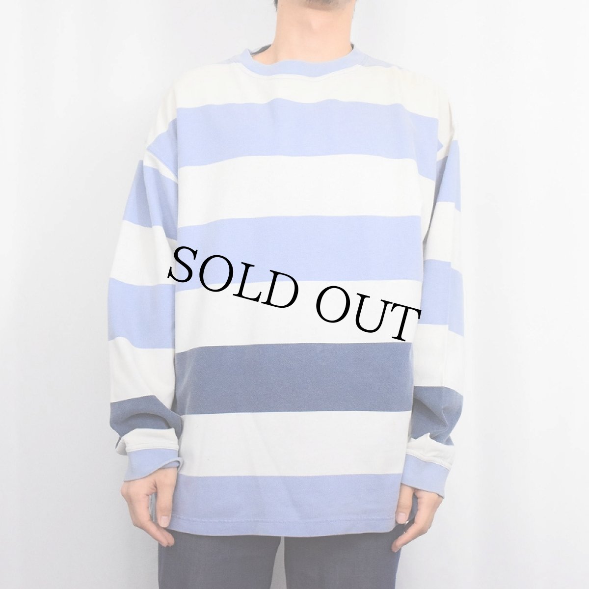 画像2: 90's GAP ボーダー柄 鹿の子ロンT L (2)