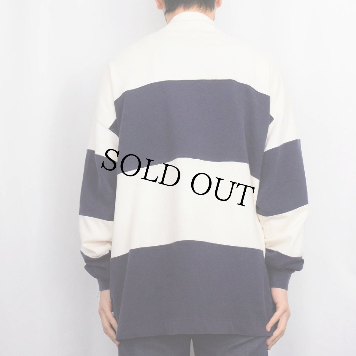 画像3: 90's GAP ボーダー柄切り替え モックネックロンT L (3)