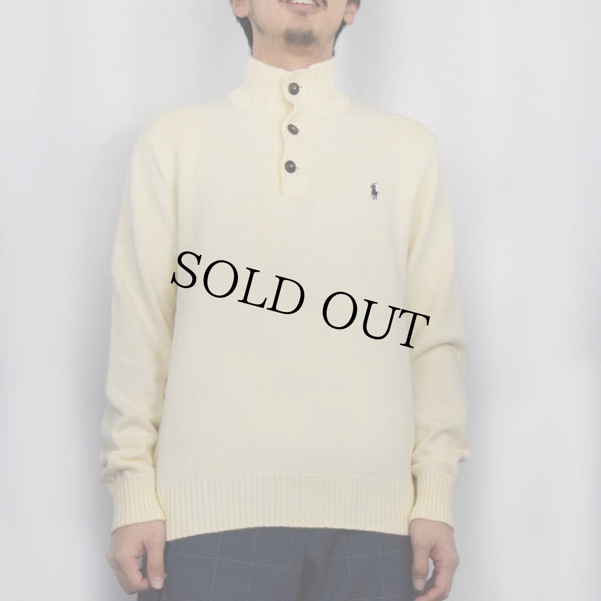 画像2: POLO Ralph Lauren ロゴ刺繍 ハイネック コットンニットセーター L (2)