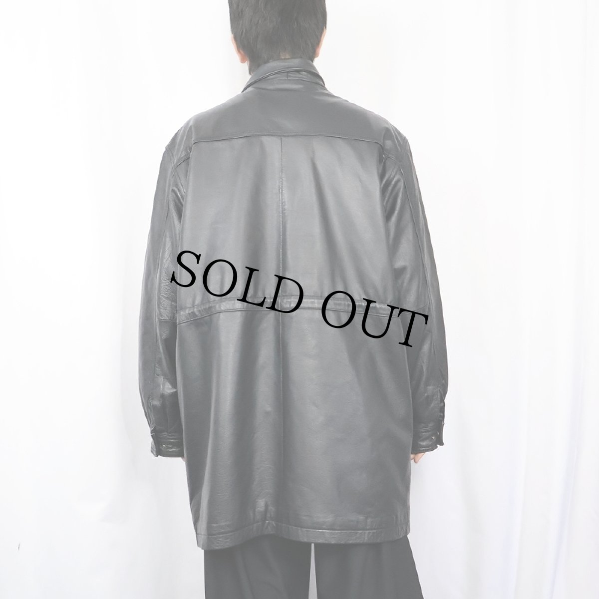 画像3: ORVIS レザーハーフコート BLACK M (3)