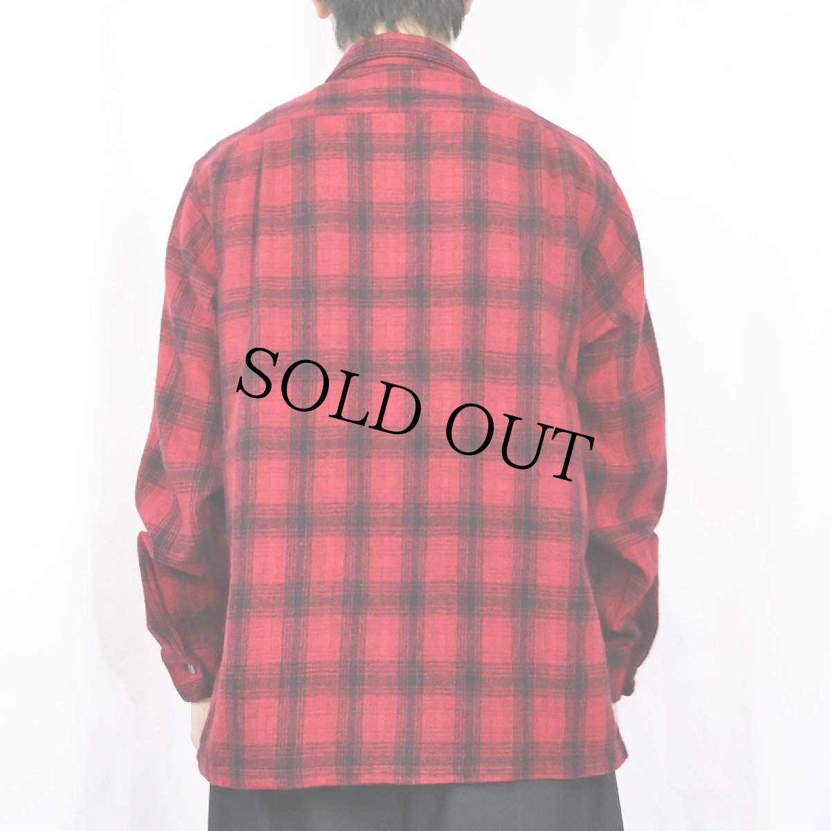 画像3: 60's PILGRIM チェック柄 ウールオープンカラーシャツ SIZE16-16 1/2 (3)