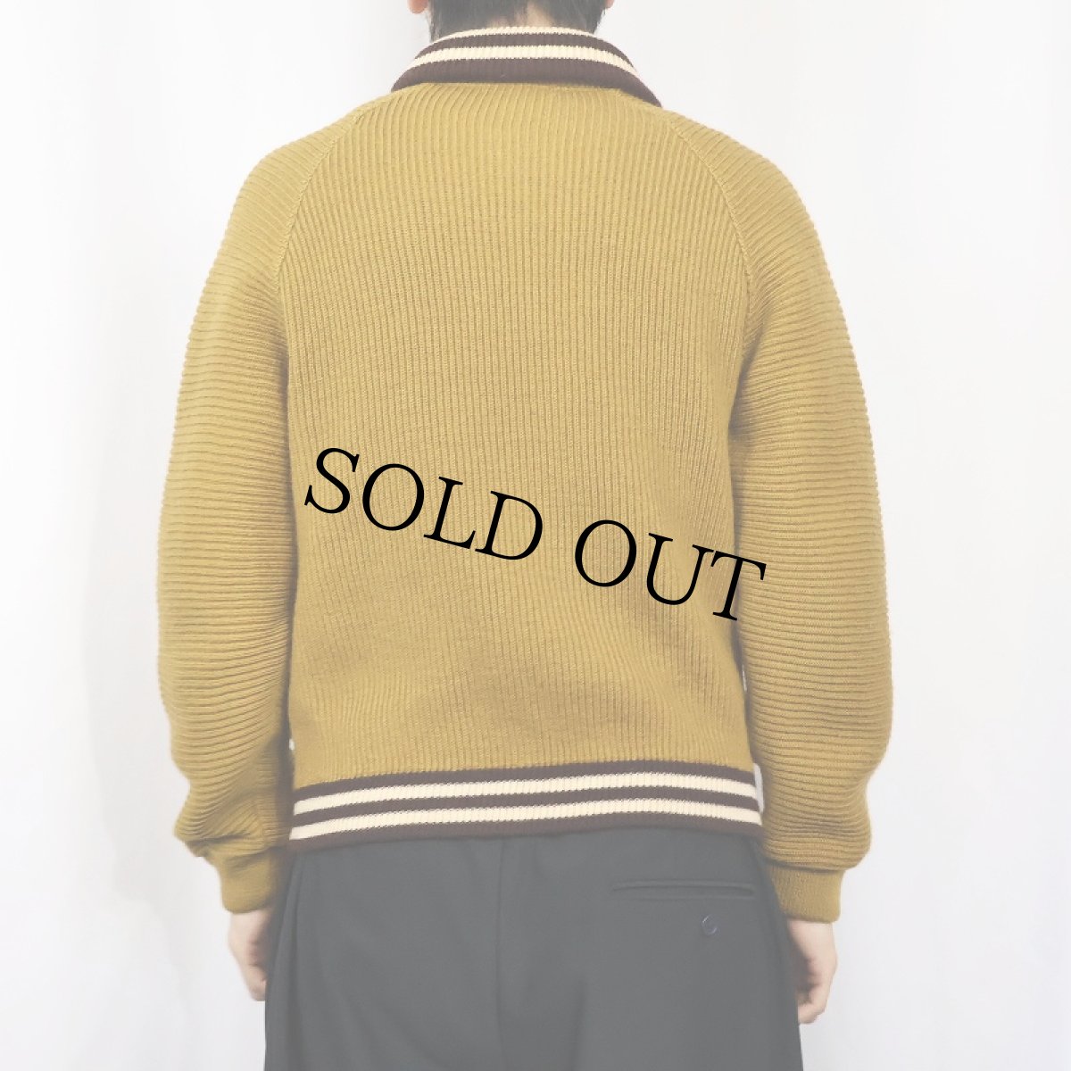 画像3: 50〜60's KASO ウールニットジップジャケット (3)