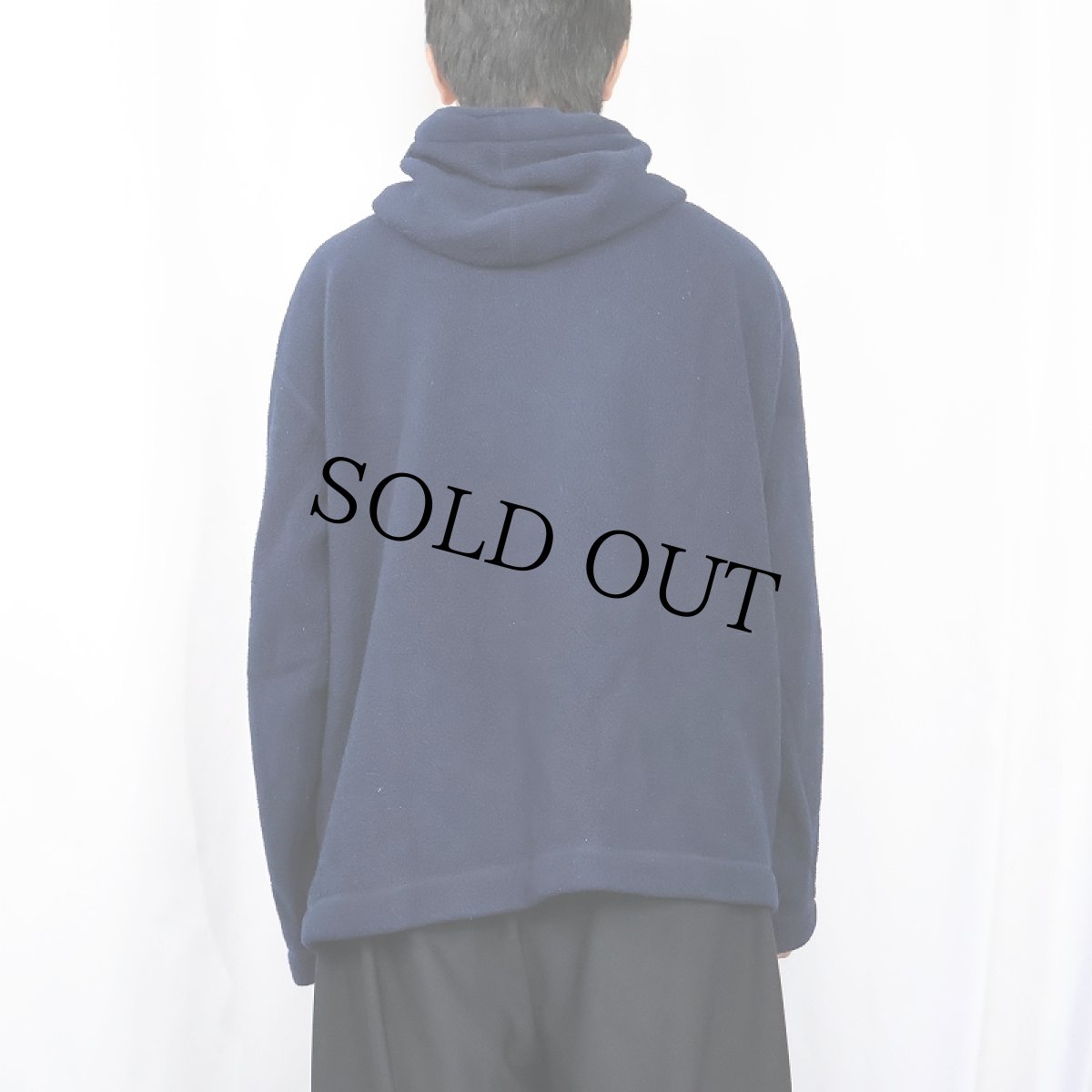 画像3: 90's POLO SPORT Ralph Lauren USA製 ハーフスナップ フリースフーディ NAVY L (3)