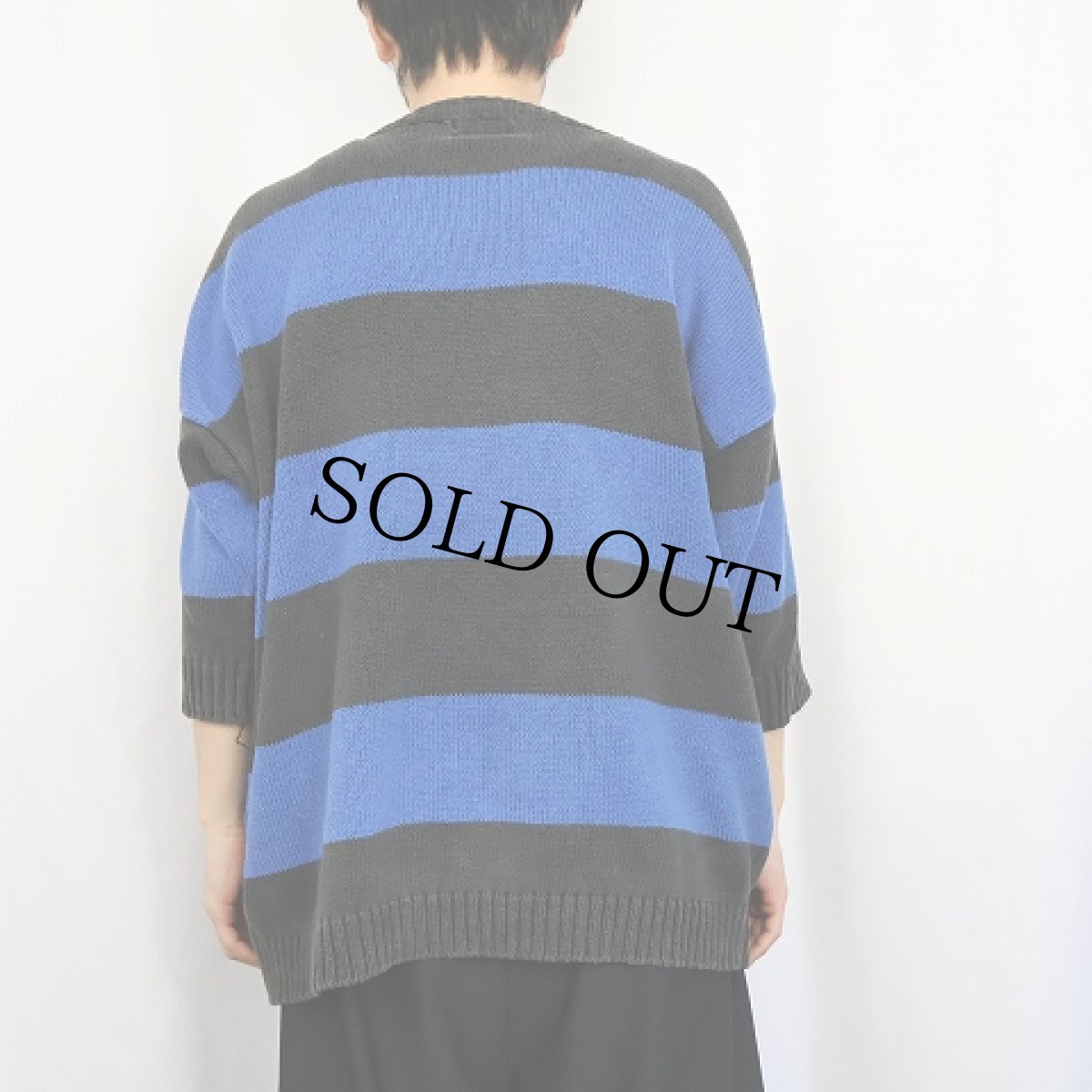 画像3: 80's EXPRESS ボーダー柄 コットンニットセーター SIZE2 (3)