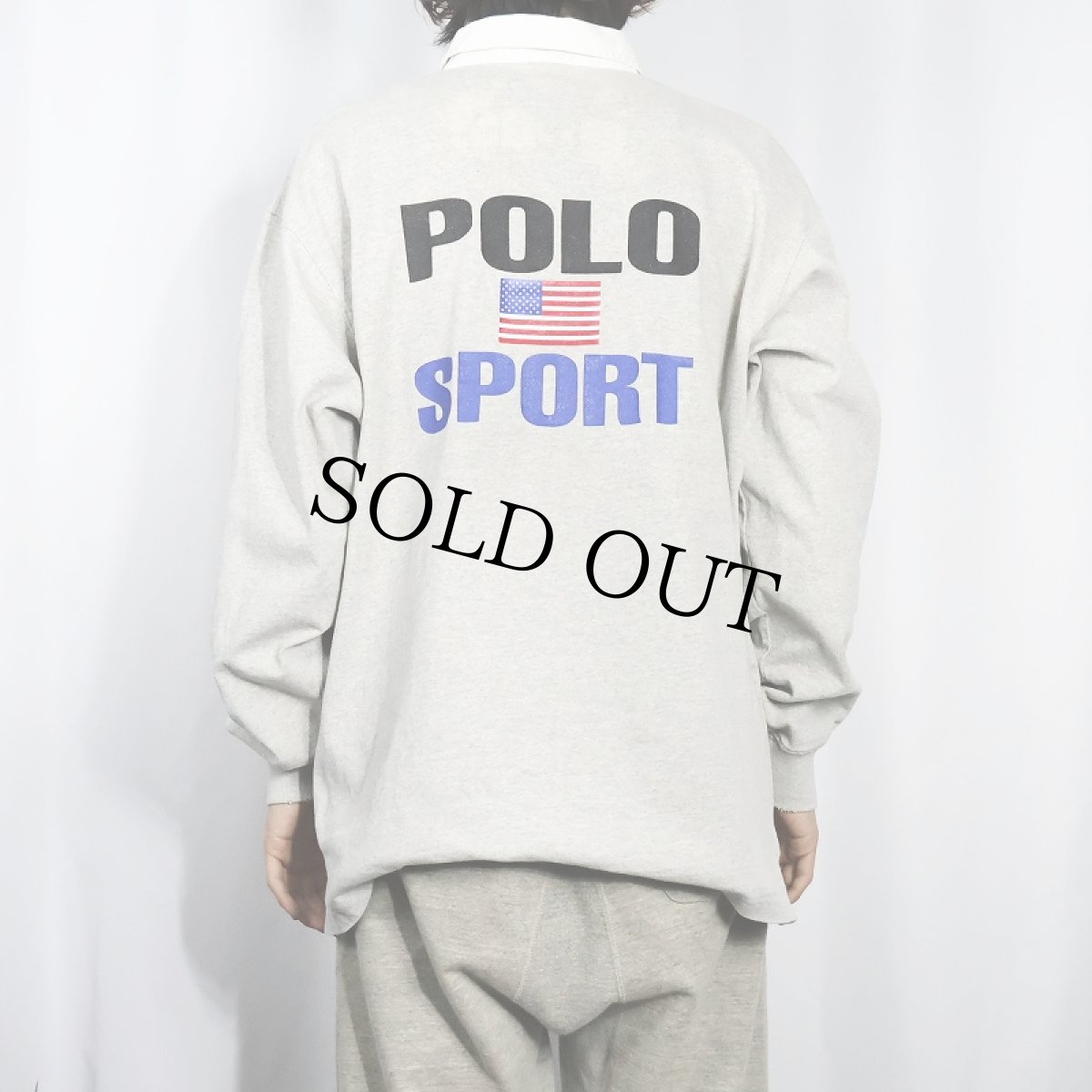 画像4: POLO Ralph Lauren "POLO SPORT" 星条旗プリント コットンラガーシャツ L (4)