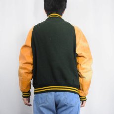 画像3: 〜70's USA製 "VARSITY F TRACK" レザー×メルトンウール スタジャン SIZE46 (3)