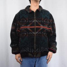 画像2: 90's PENDLETON USA製 ネイティブ柄 ウールジップジャケット L (2)