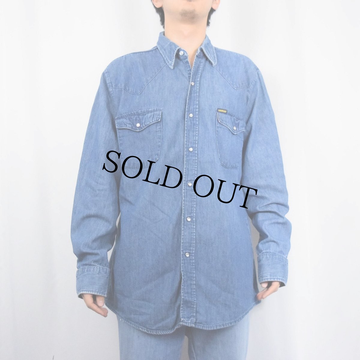 画像2: 80's OSHKOSH USA製 デニムウエスタンシャツ L LONG (2)