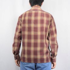 画像3: 70's Sir PENDLETON USA製 チェック柄 ウールオープンカラーシャツ S (3)
