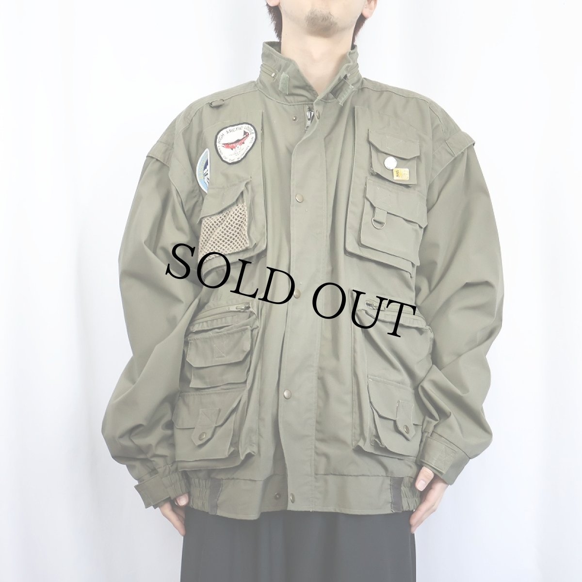画像2: 80's Cabela's デタッチャブルスリーブ フィッシングジャケット XXL (2)