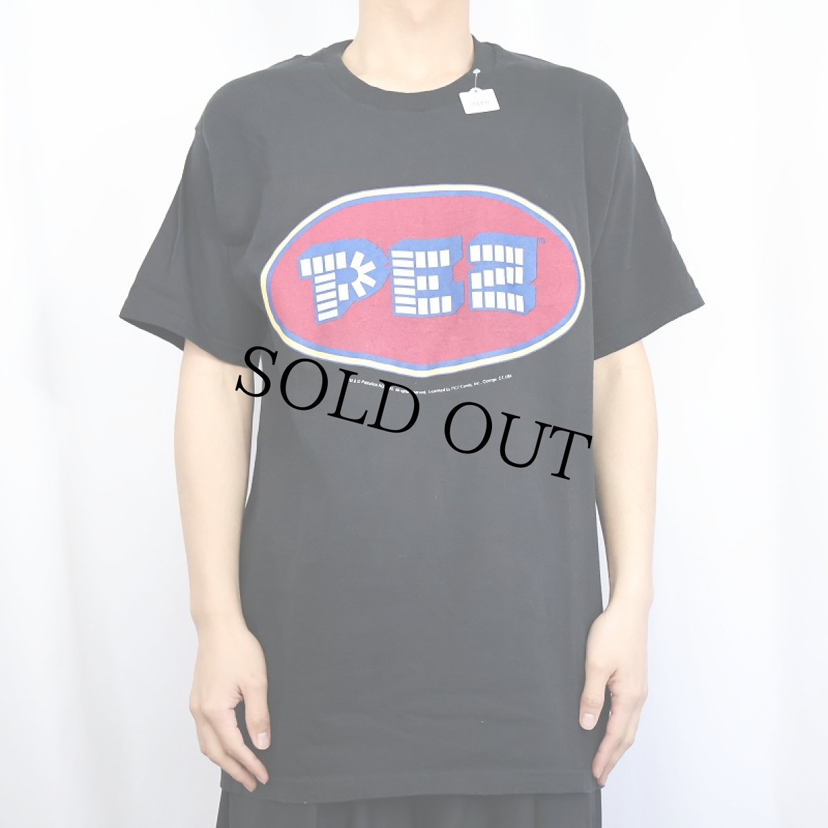 画像2: 90's PEZ キャンディーブランド ロゴプリントTシャツ BLACK L (2)