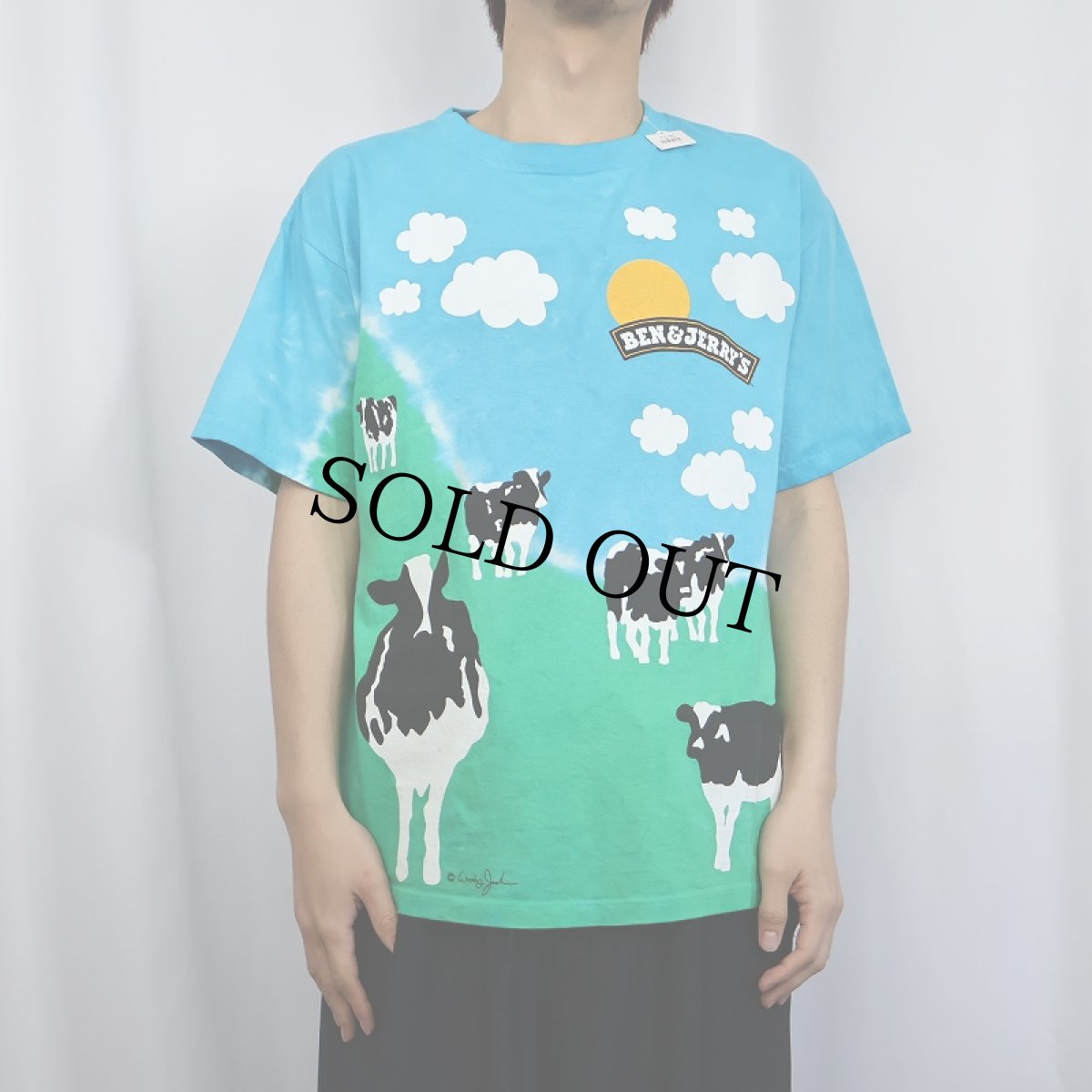 画像3: 2000's BEN&JERRY'S 食品メーカー 大判プリントTシャツ M (3)