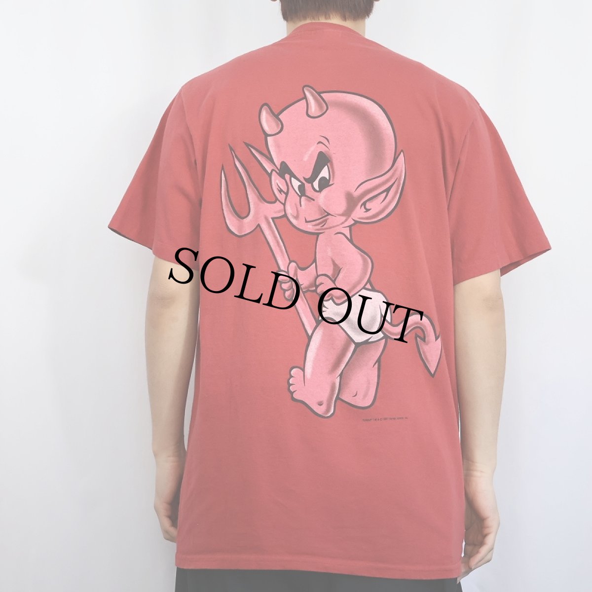 画像4: 90's Hot Stuff the Little Devil USA製 "HOT STUFF" パロディプリントTシャツ L (4)