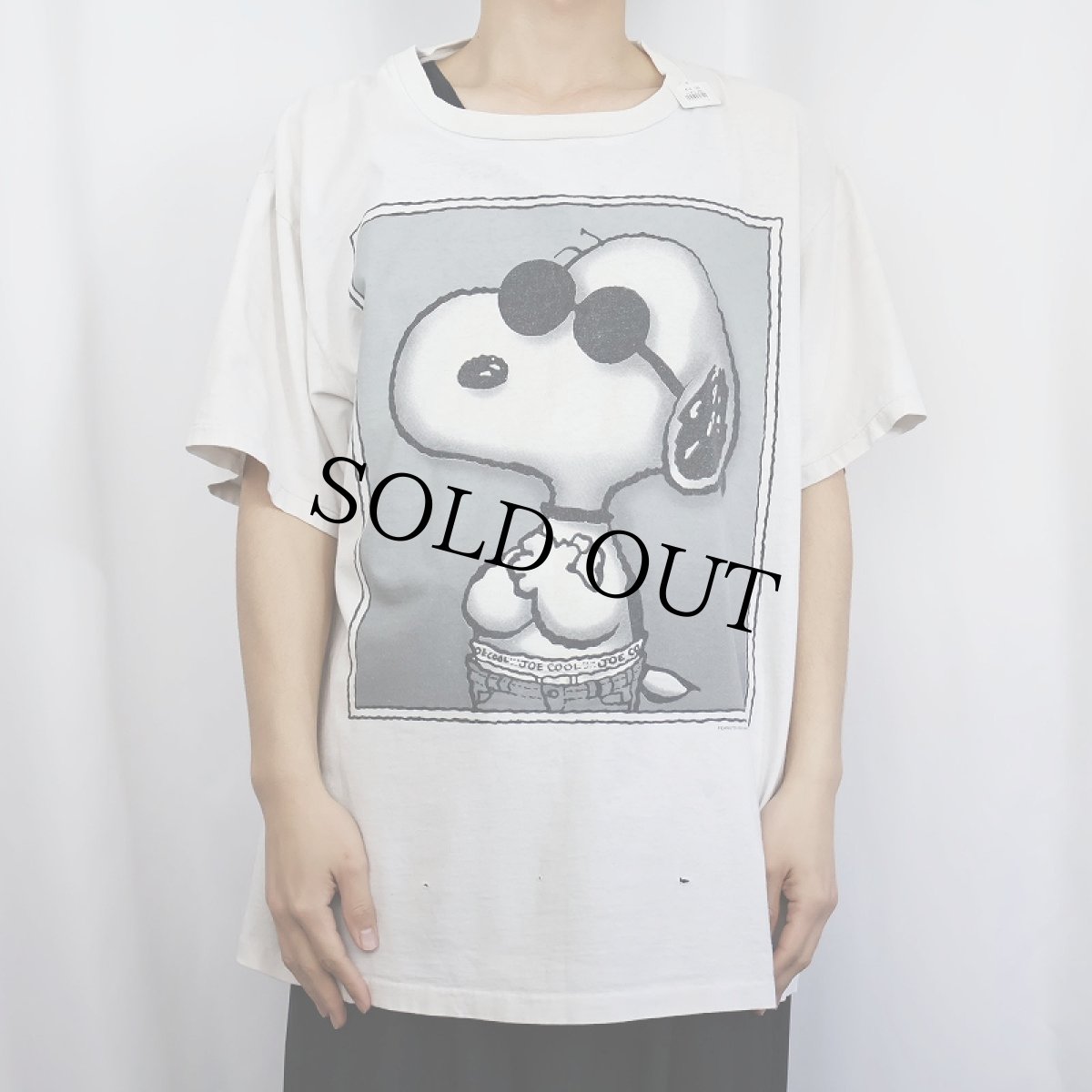 画像2: 90's SNOOPY USA製 "JOE COOL" パロディプリントTシャツ XL (2)