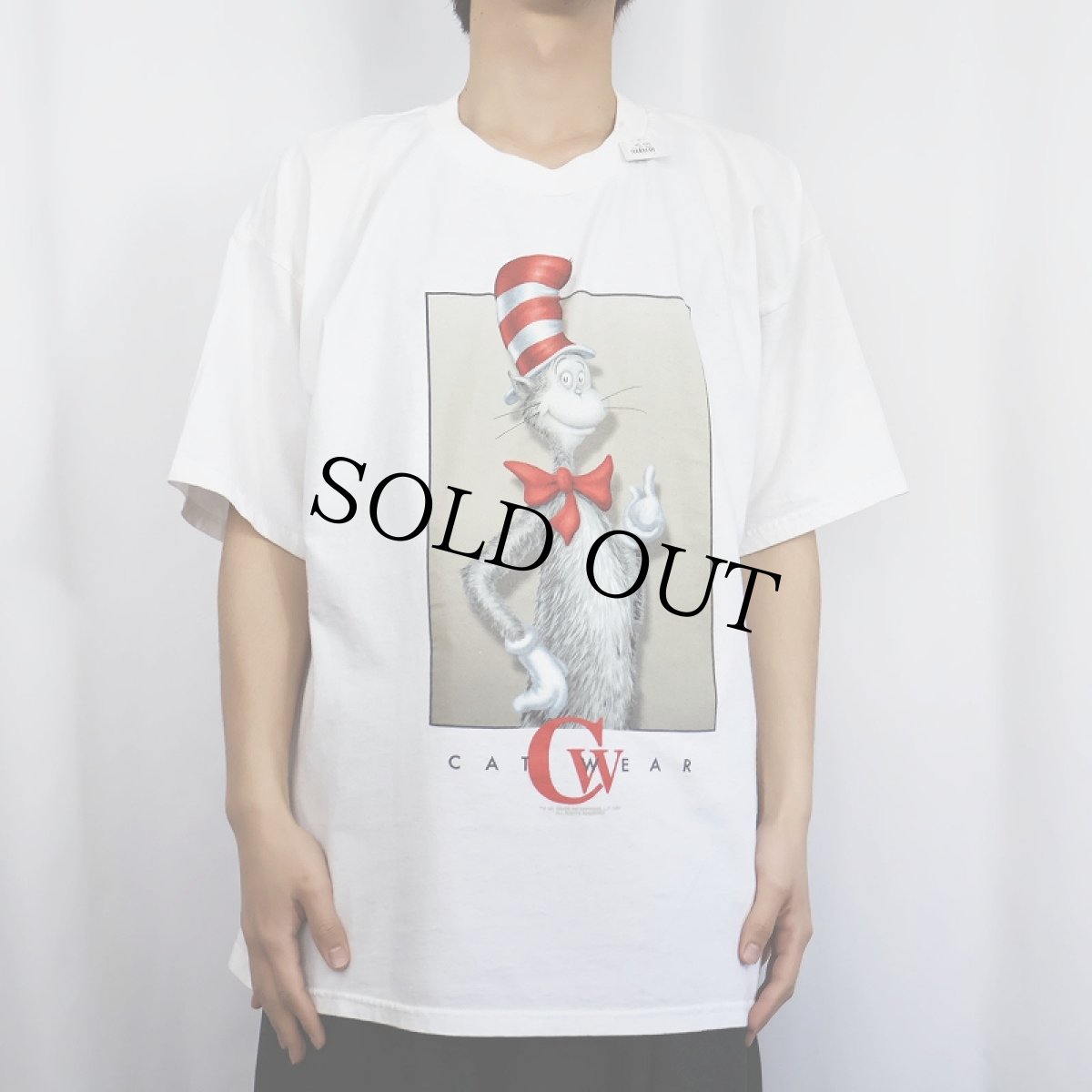 画像2: 90's Dr.Seuss USA製 "CAT WEAR" パロディプリントTシャツ XL (2)