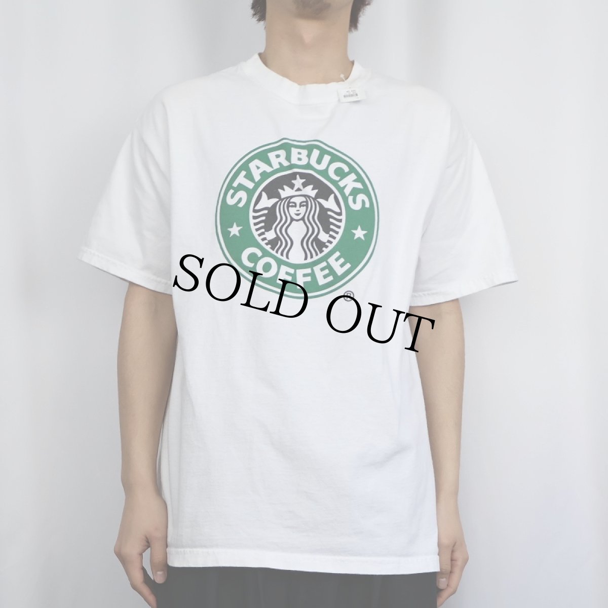 画像2: STARBUCKS COFFEE ロゴプリントTシャツ L (2)
