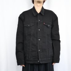 画像2: Levi's ブラックデニムジャケット XL (2)