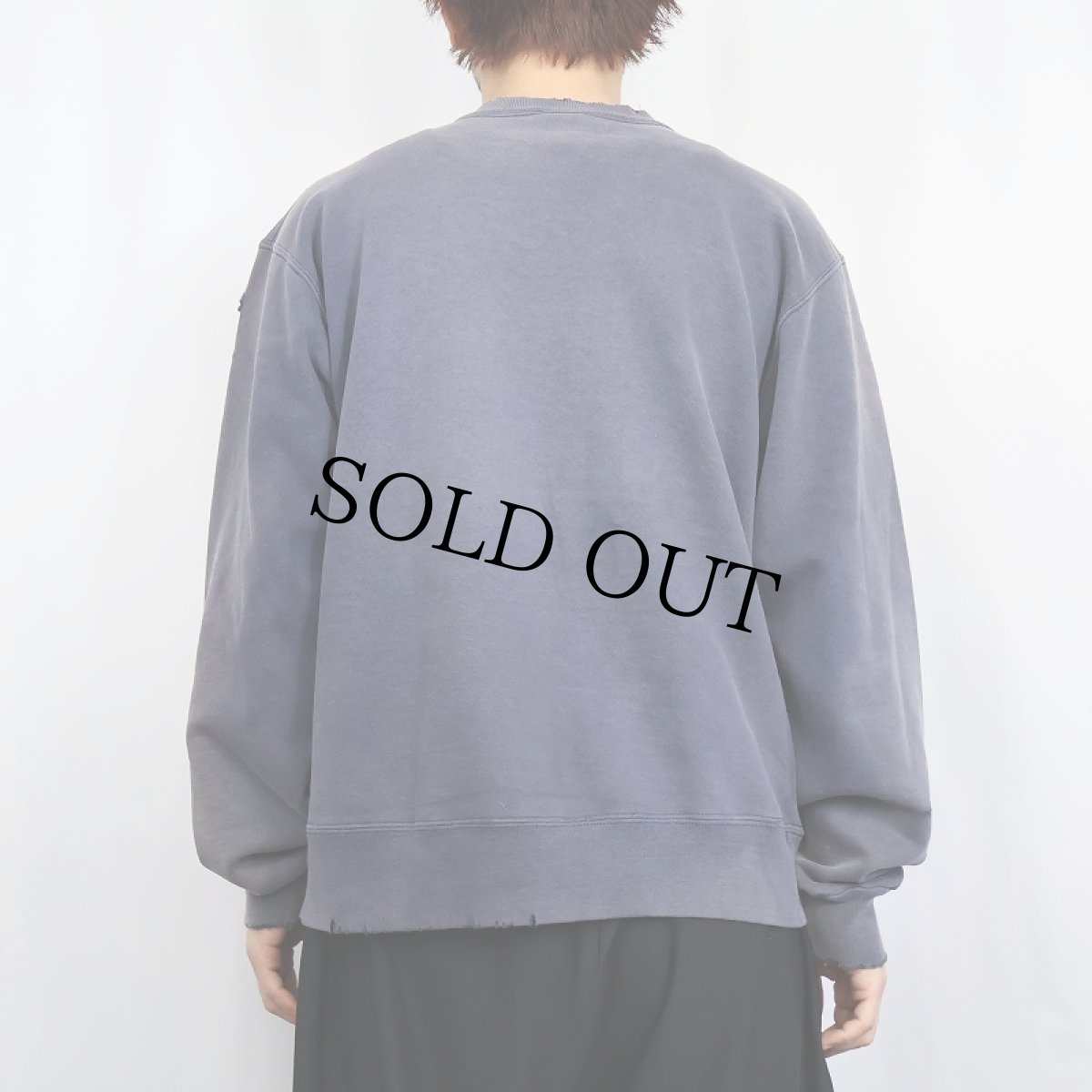 画像3: 80〜90's Champion USA製 青刺繍タグ 後期 前V ロゴ刺繍 フェードスウェット L (3)