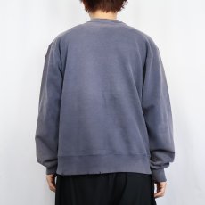画像3: 80〜90's Champion USA製 青刺繍タグ 後期 前V ロゴ刺繍 フェードスウェット L (3)