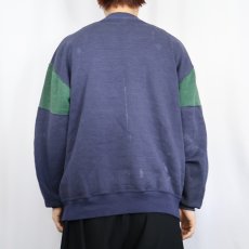 画像3: 90'〜 RUSSELL ATHLETIC USA製 切り替えデザイン フェードスウェット NAVY XL (3)