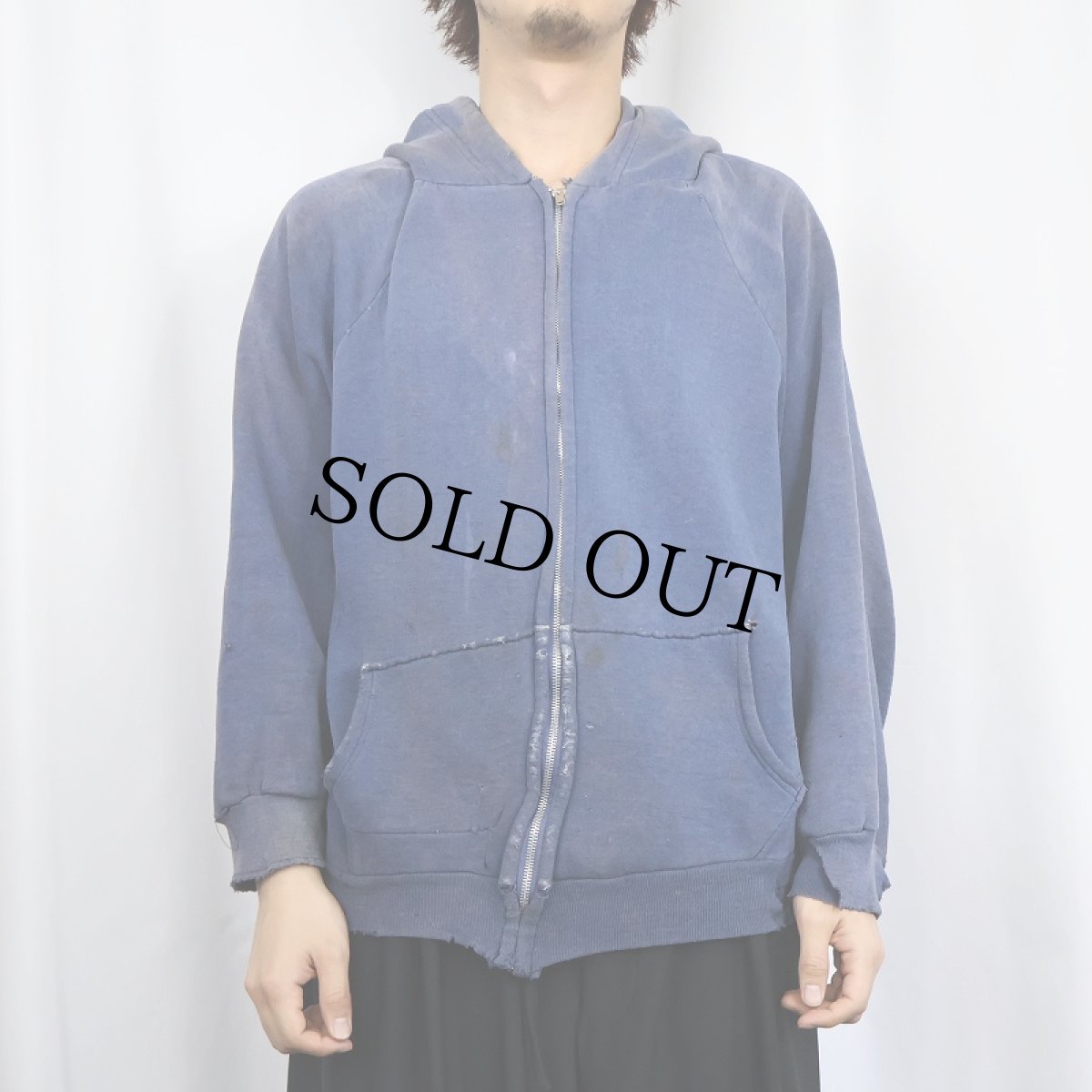 画像2: 80's〜 JCPnney フェードスウェットジップパーカー XL (2)