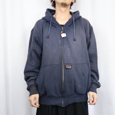 画像2: BIG SMITH フェードスウェットジップパーカー NAVY XL (2)