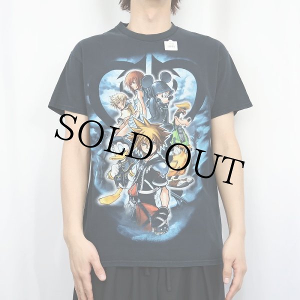 キングダムハーツ ディズニー Disney 黒 ブラック プリントTシャツ