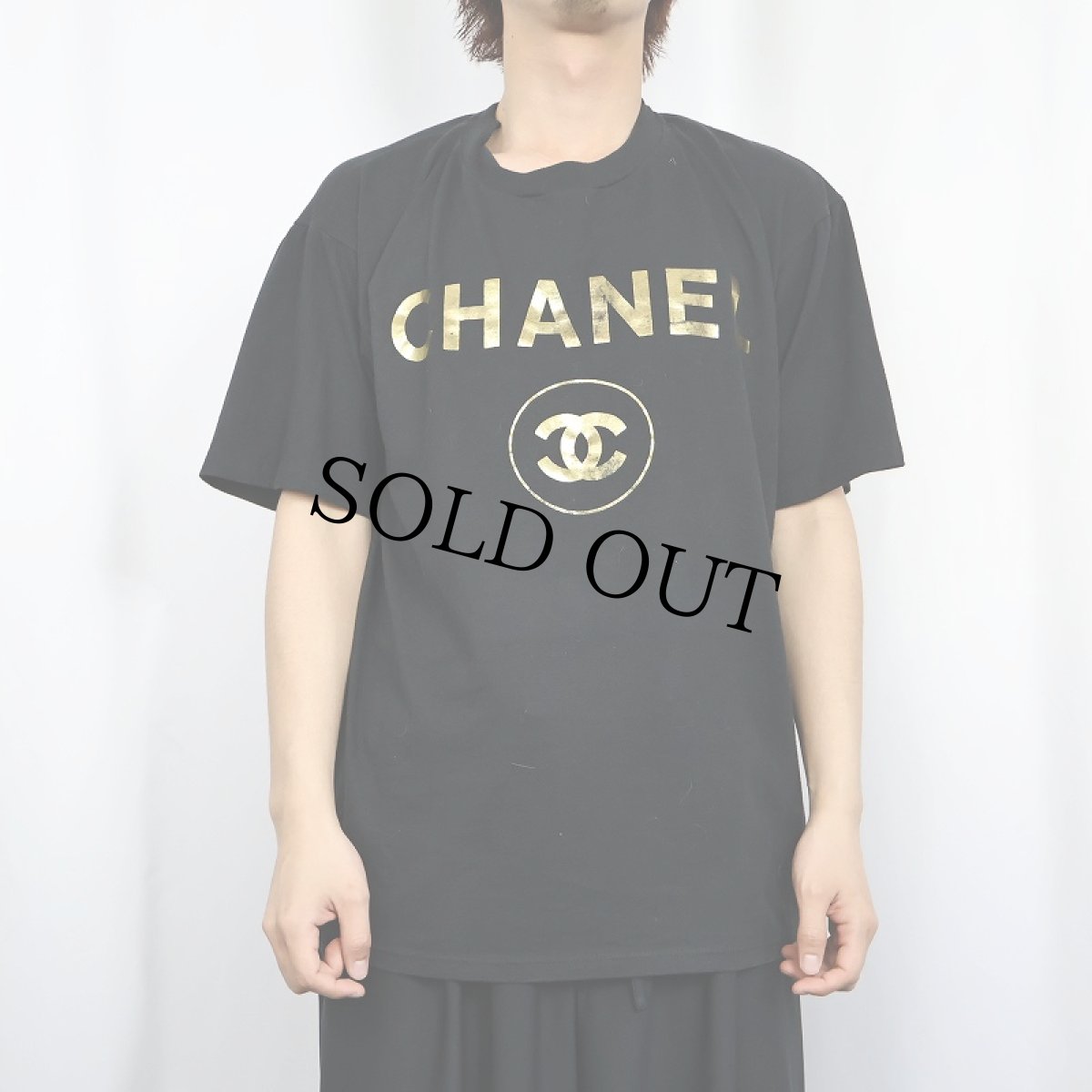 画像2: 80's ブート CHANEL USA製 ロゴプリントTシャツ BLACK XL (2)