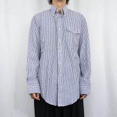 画像2: J.PRESS ストライプ柄 コットンボタンダウンシャツ SIZE15-1/2 (2)