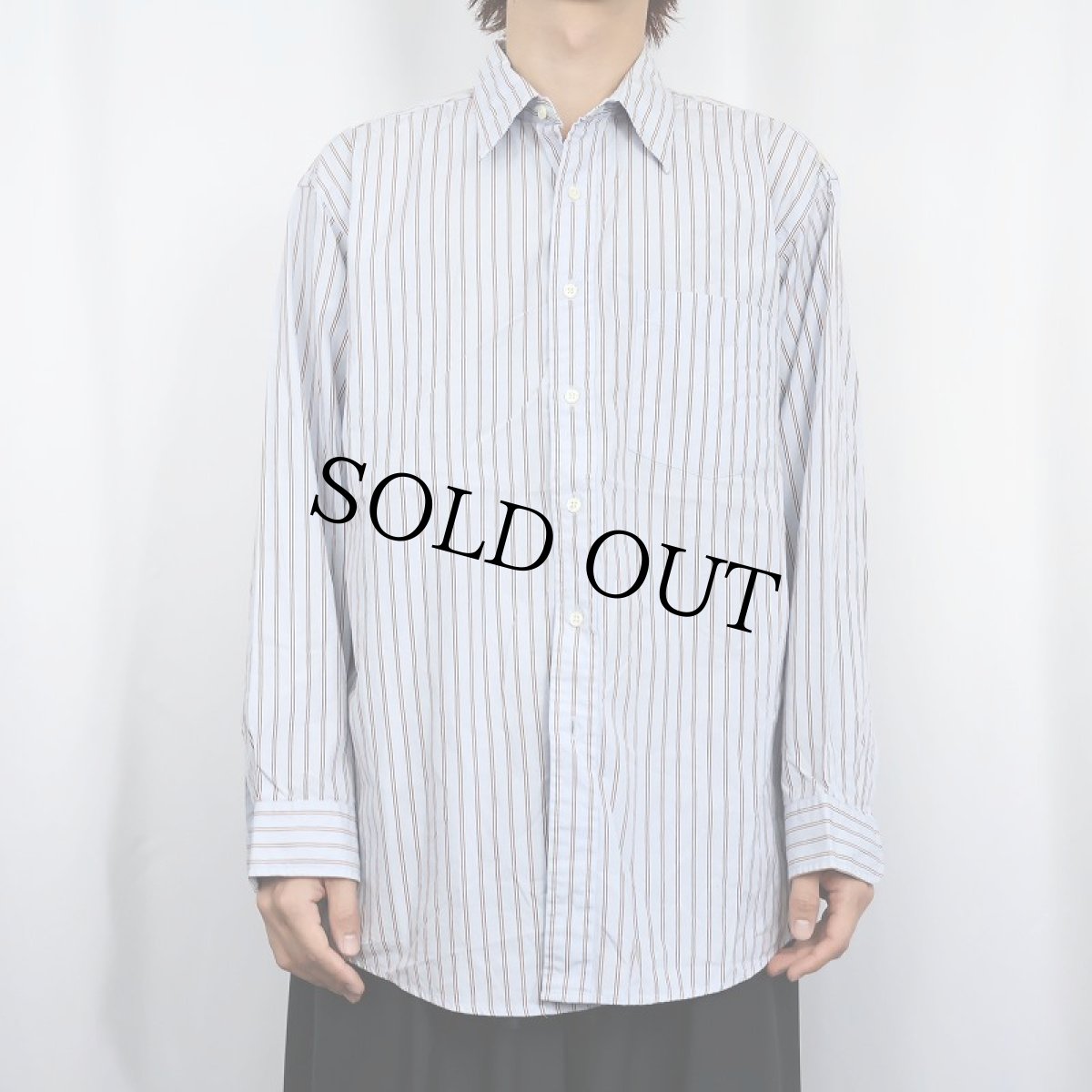 画像2: 90's J.CREW ストライプ柄 コットンシャツ SIZE16-1/2 (2)