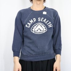 画像2: 60's "CAMP SEALTH" プリントラグランスウェット NAVY (2)