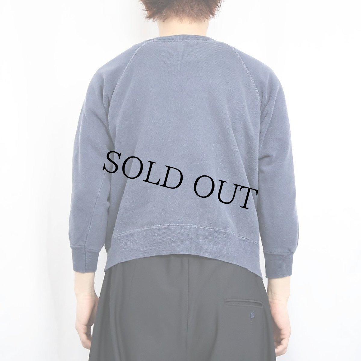 画像3: 【SALE】 60's "CAMP SEALTH" プリントラグランスウェット NAVY (3)