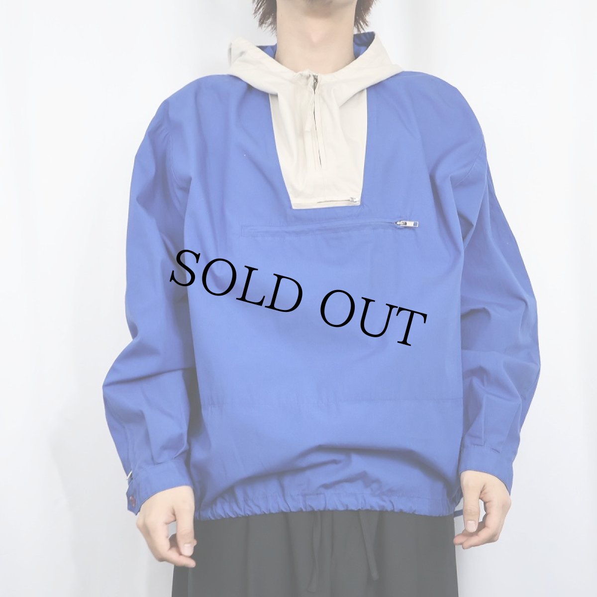 画像2: 90's J.CREW 切り替えデザイン コットンアノラックパーカー M (2)