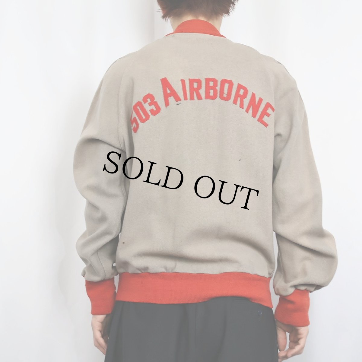 画像4: 60's "503 AIRBONE" ハーフジップウールジャケット M (4)