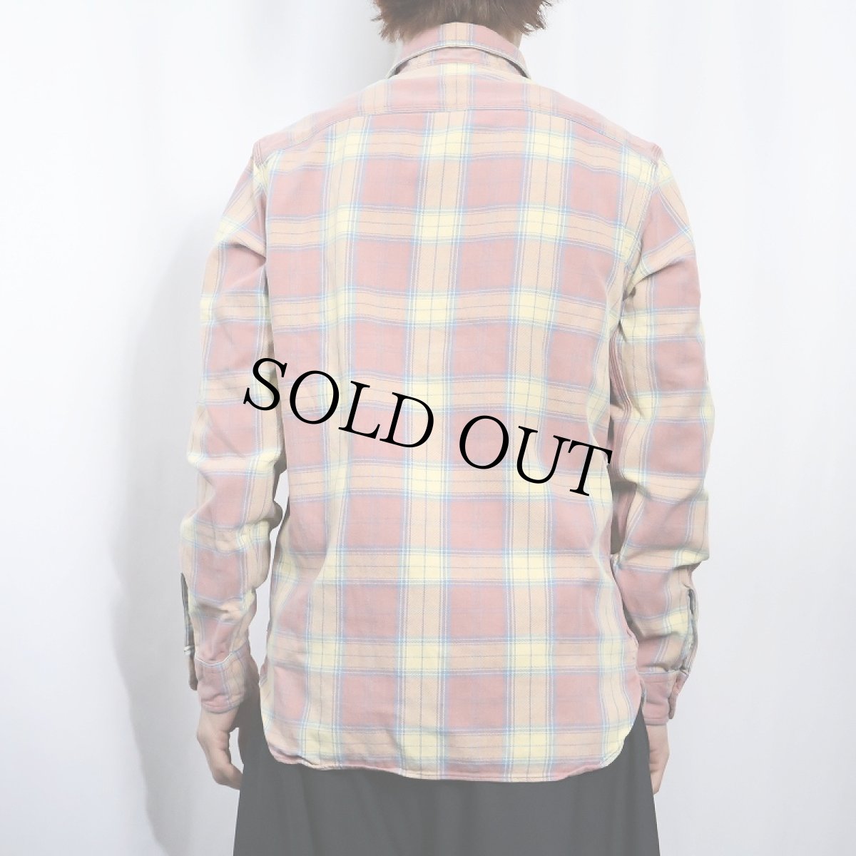 画像3: Ralph Lauren RRL マチ付き チェック柄 ヘビーネルシャツ S (3)