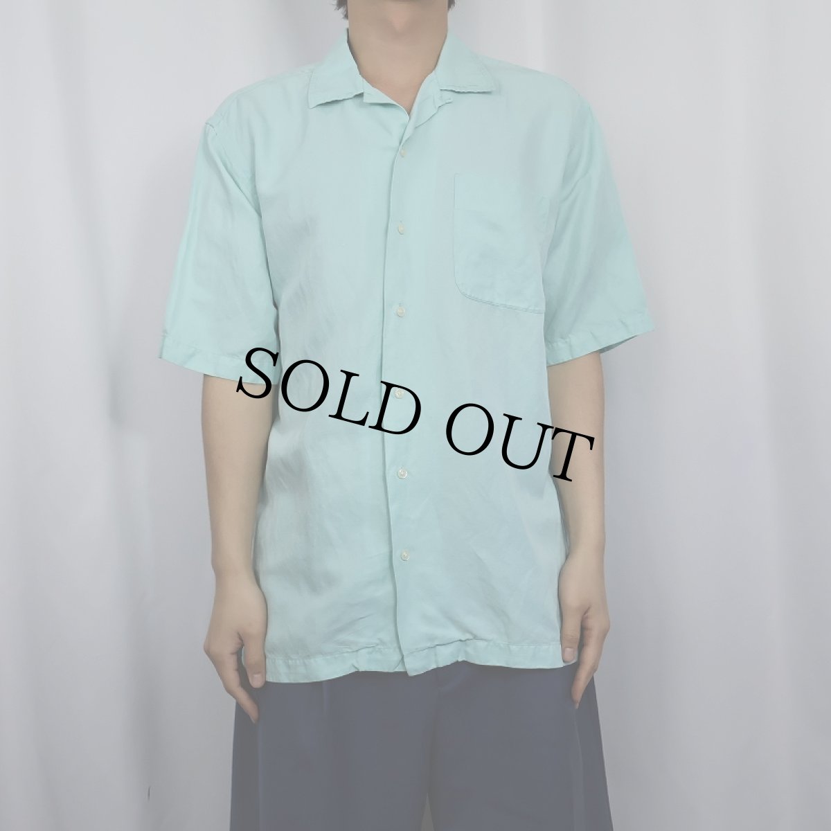 画像2: POLO Ralph Lauren "CALDWELL" シルク×リネン オープンカラーシャツ M (2)