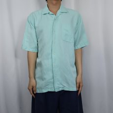 画像2: POLO Ralph Lauren "CALDWELL" シルク×リネン オープンカラーシャツ M (2)
