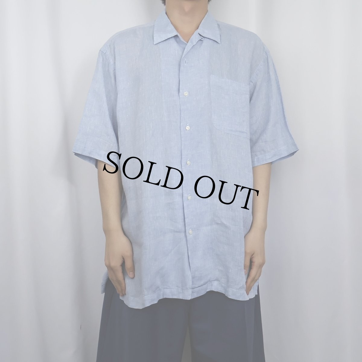 画像2: POLO Ralph Lauren "CLAYTON" リネンオープンカラーシャツ M (2)