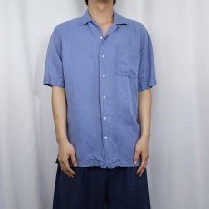 画像2: POLO Ralph Lauren "CALDWELL" シルク×リネン オープンカラーシャツ S (2)