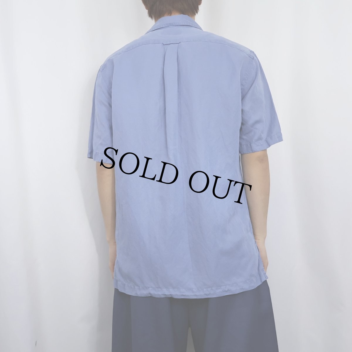 画像3: POLO Ralph Lauren "CALDWELL" シルク×リネン オープンカラーシャツ S (3)