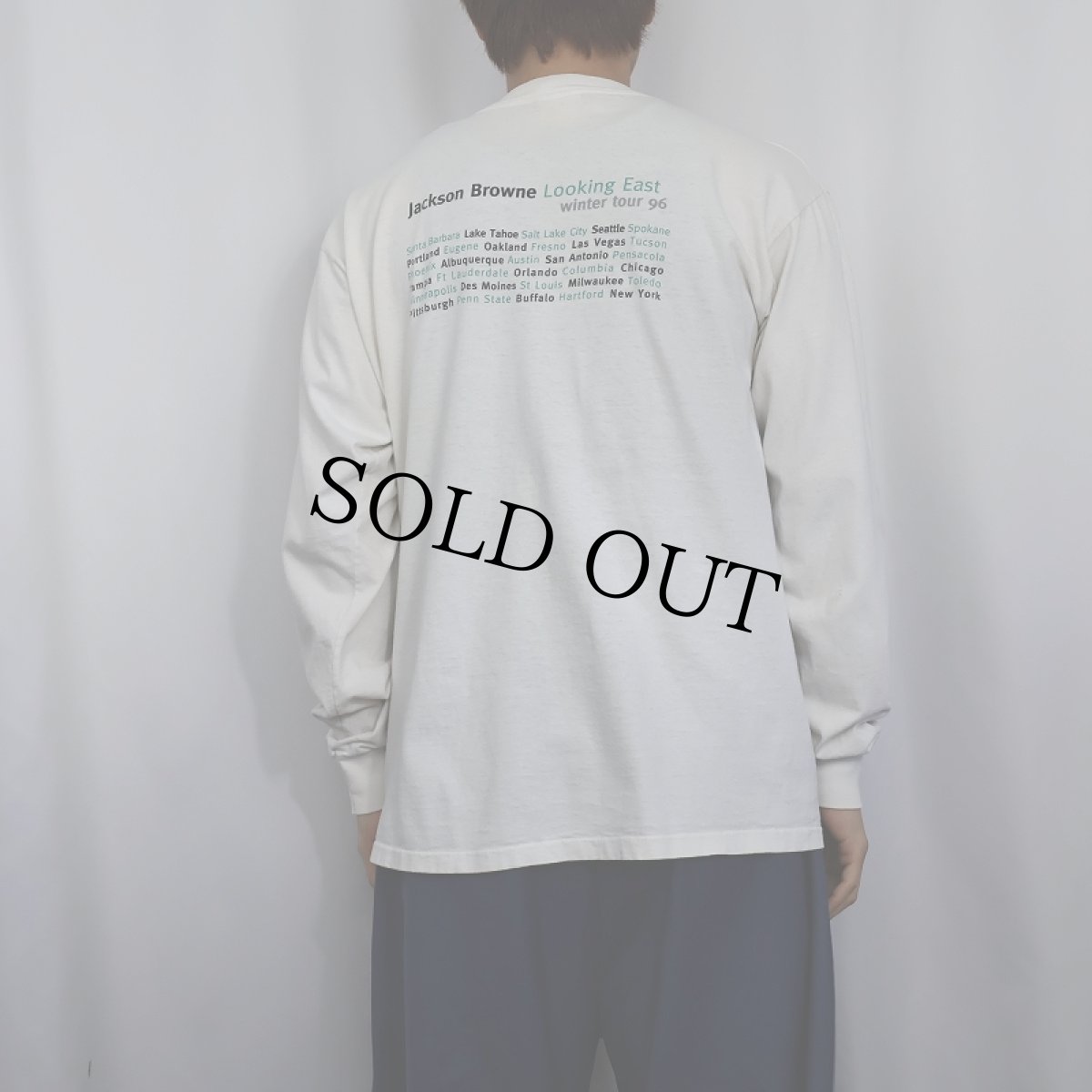 画像4: 90's Jackson Browne USA製 "Looking East winer tour 96" ミュージシャンツアーロンT L (4)