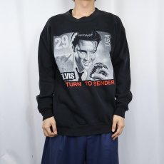 画像2: 90's Elvis Presley USA製 ミュージシャンプリントスウェット BLACK ONE SIZE (2)