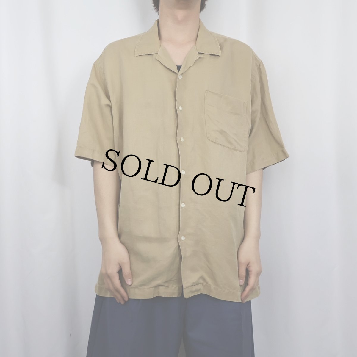 画像2: POLO Ralph Lauren "CALDWELL" リネン×シルク オープンカラーシャツ XL (2)