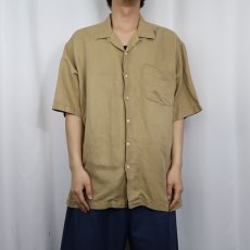 画像2: POLO Ralph Lauren "CALDWELL" リネン×シルク オープンカラーシャツ XL (2)
