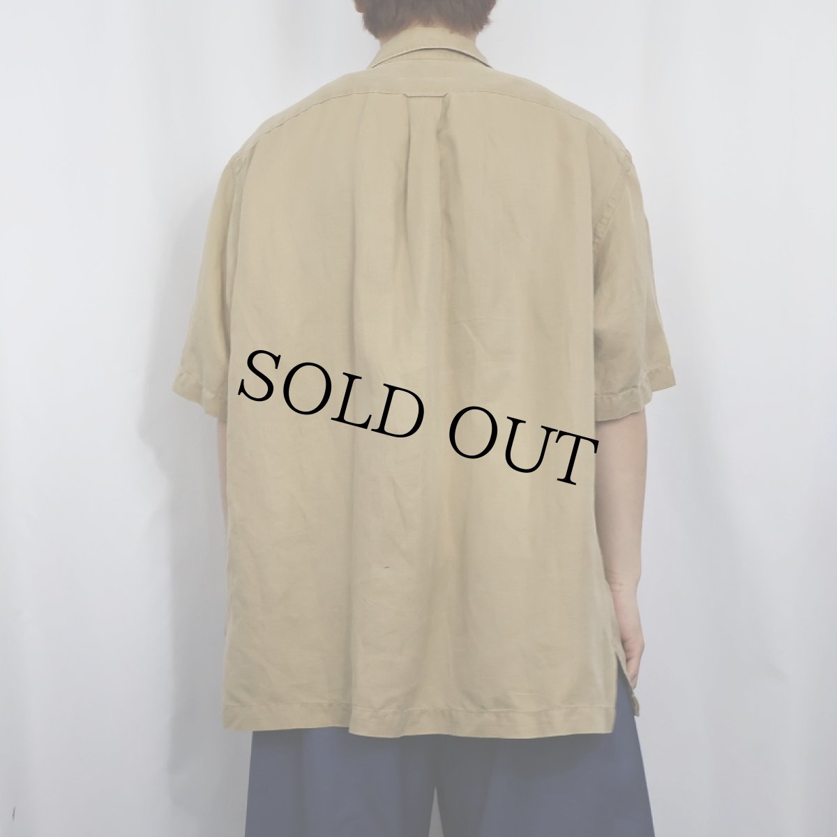 画像3: POLO Ralph Lauren "CALDWELL" リネン×シルク オープンカラーシャツ XL (3)